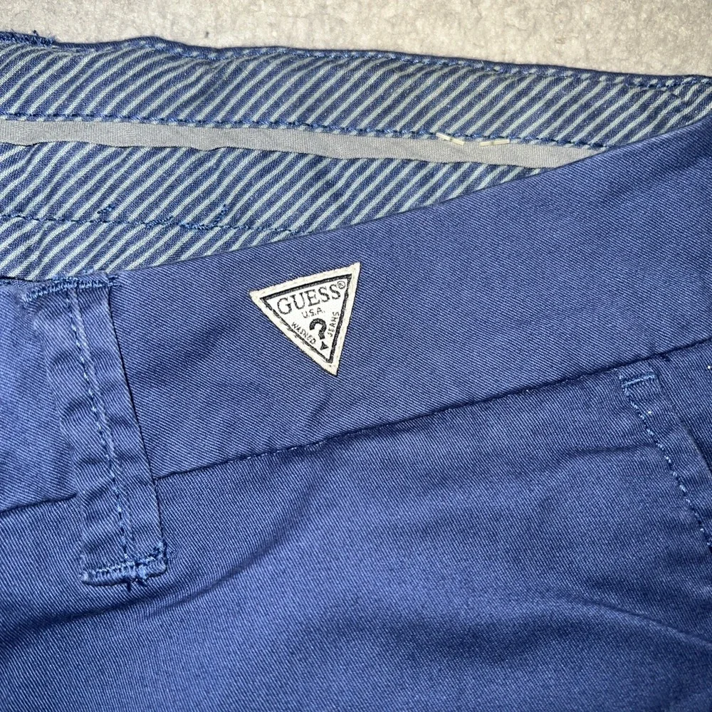 Guess Los Angeles Pants Mens Sz 36 (35x31) Navy Blue Chino Straight Leg Trousers